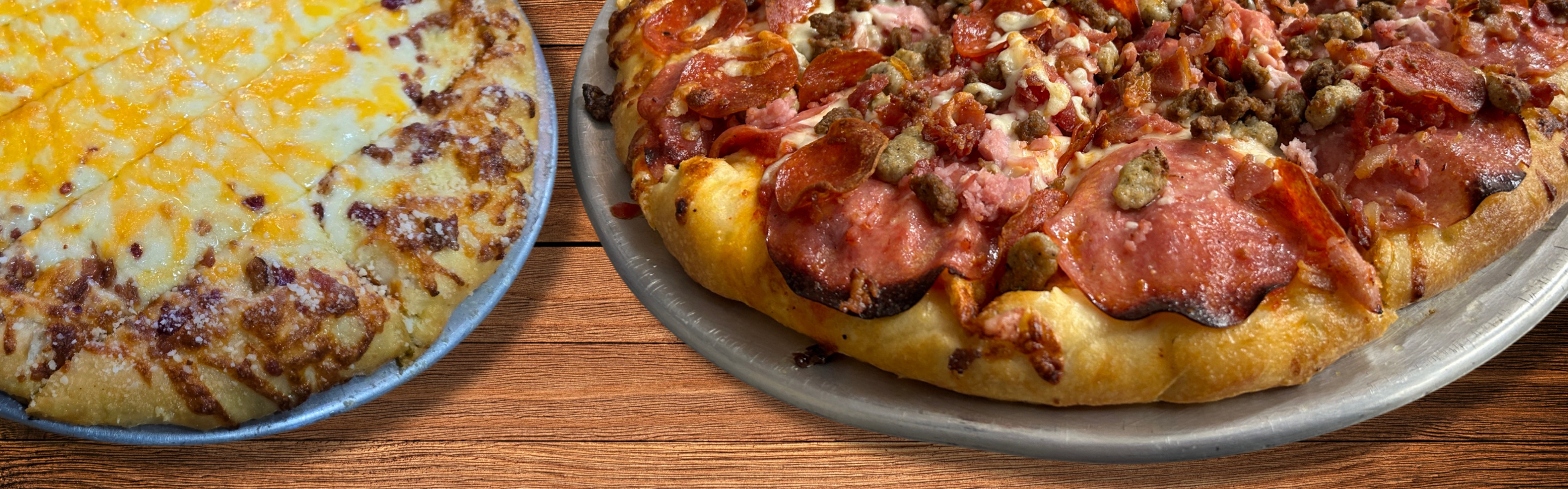 A fresh pizza from the stone ovens at PDP's Pizzeria